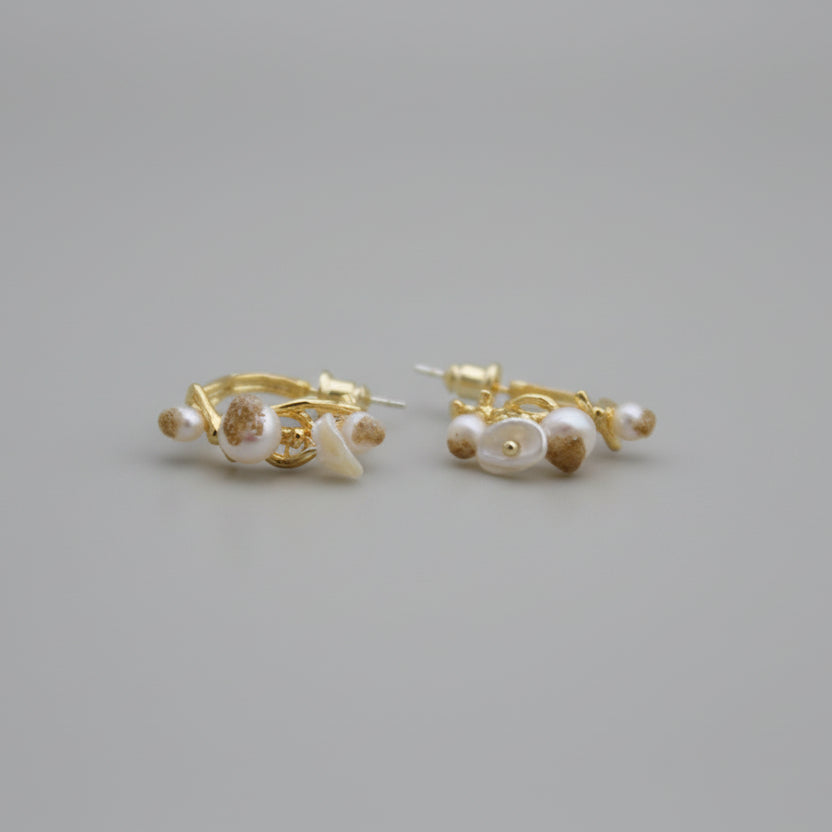 Ada Gold Plated Pearl Earrings